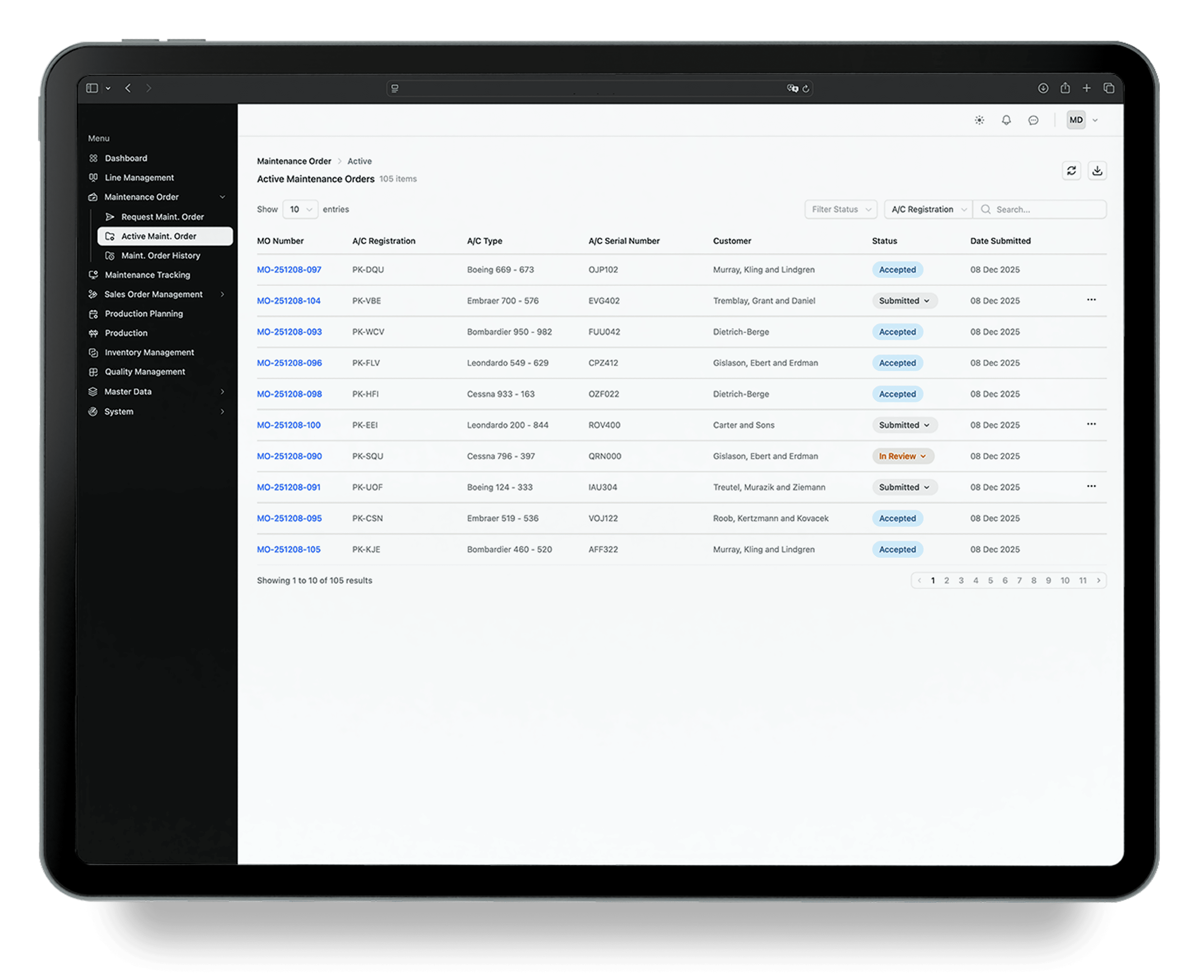 Santos Dashboard Mockup
